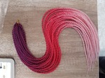 Сенегальские косы омбре тройное розовый