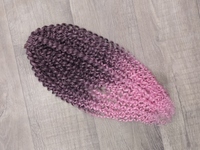 Афрокудри 45см омбре розовый