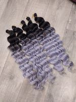 Афролоконы крючковые 50см (комплект - 5 пучков) B28 черно-серые