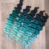 Афролоконы крючковые 50см (комплект - 5 пучков) омбре #GREEN