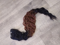 Афролоконы омбре черно-коричневые-черный 70см (130грамм)